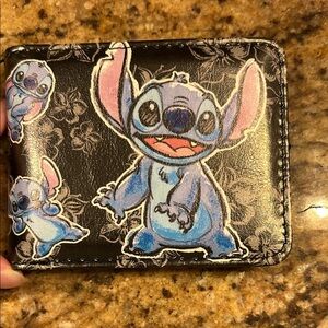 Buckle-Down Black Wallet with Chain Detail